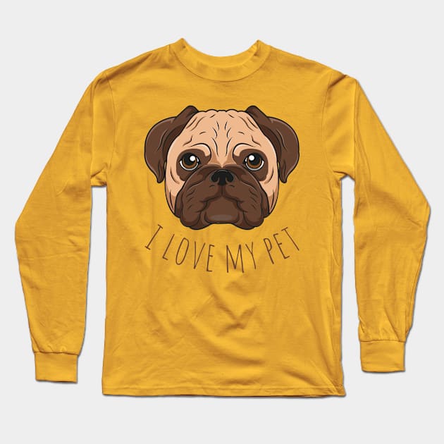 i love my pet Long Sleeve T-Shirt by februarystore